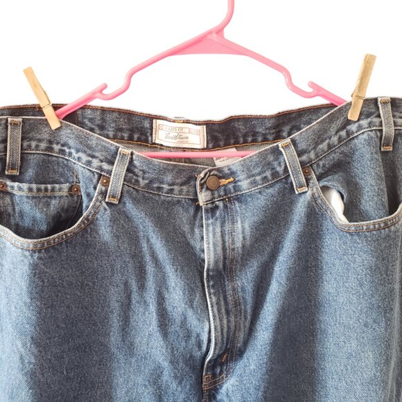 Levi Strauss Signature Relaxed Straight Leg  Mens Blue Jeans 42x32 100% Cotton - Picture 3 of 8